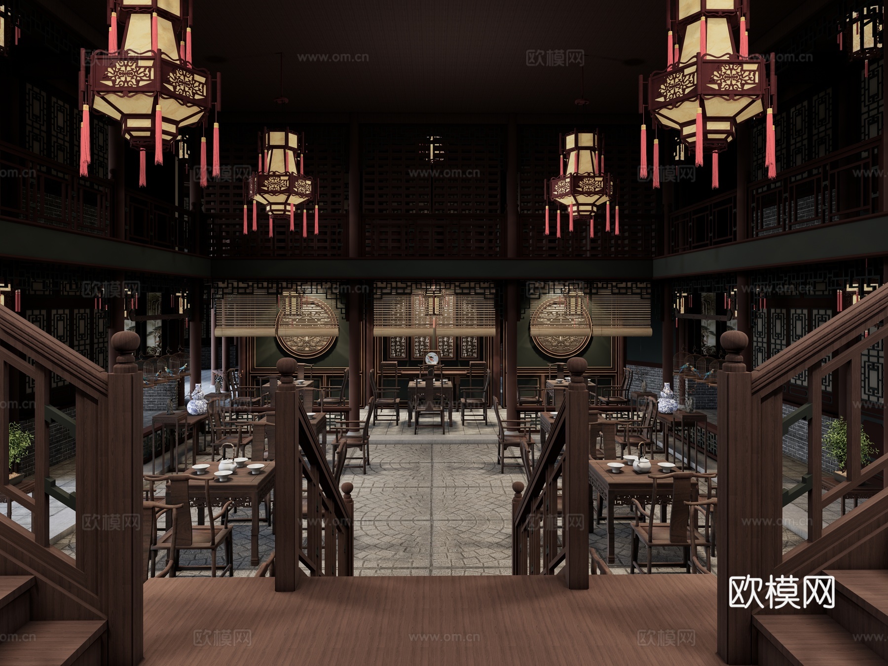 中式茶楼 中式酒楼 酒馆 中式饭馆 中式家具 中式影视 剧场su模型
