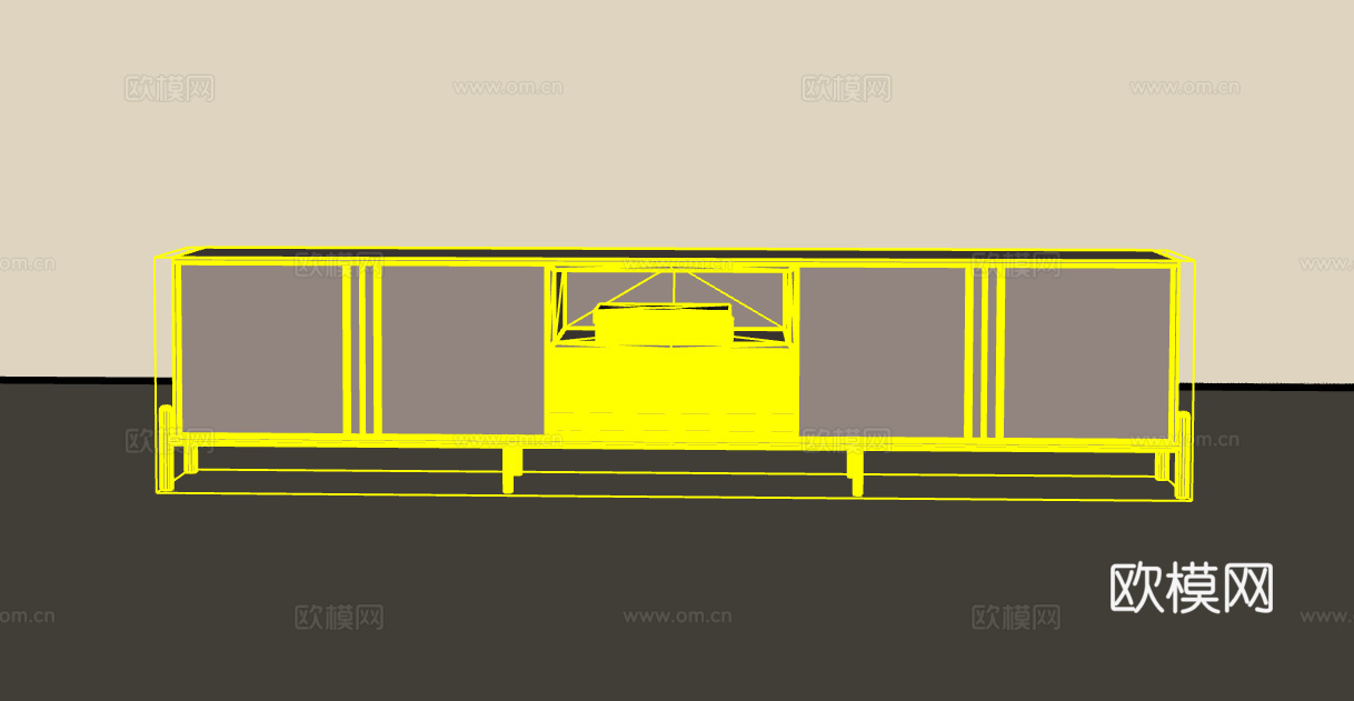 电视柜su模型下载（渲染图2）