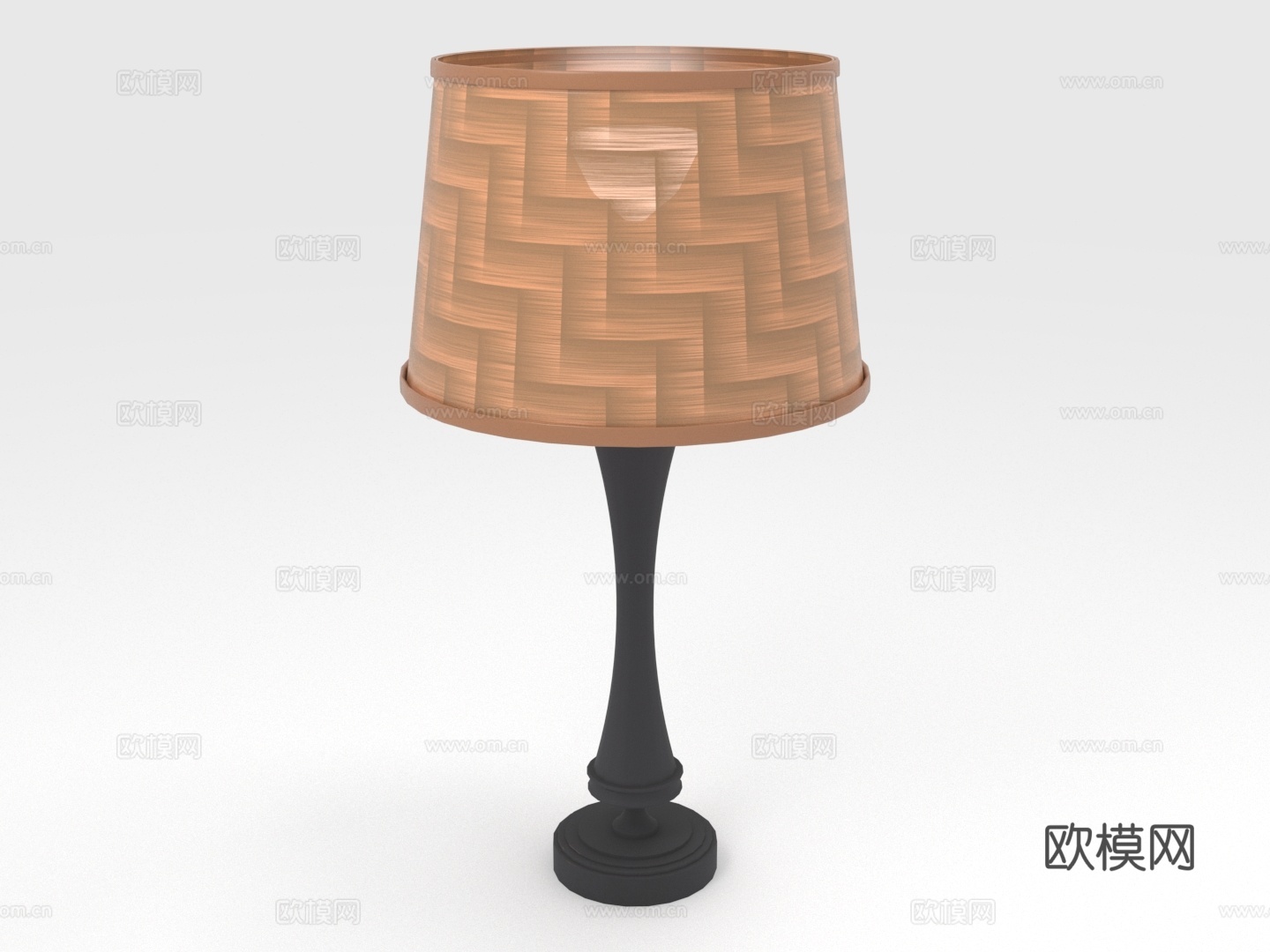 台灯 灯罩 灯座 编织纹 家居照明3d模型下载（渲染图1）