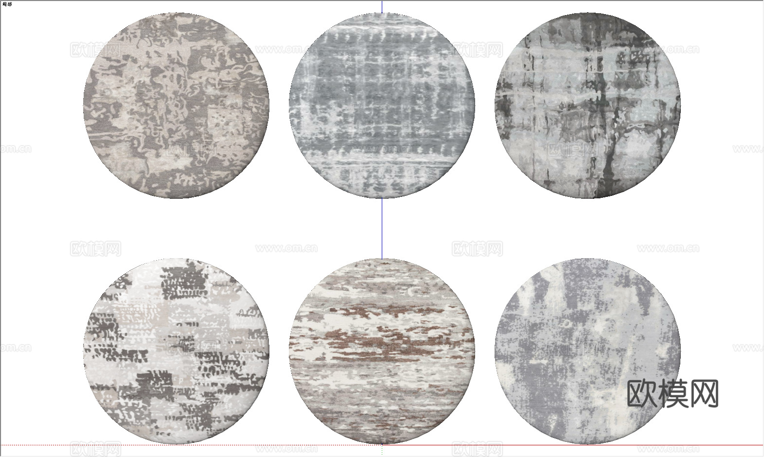 现代圆形地毯_波纹地毯su模型