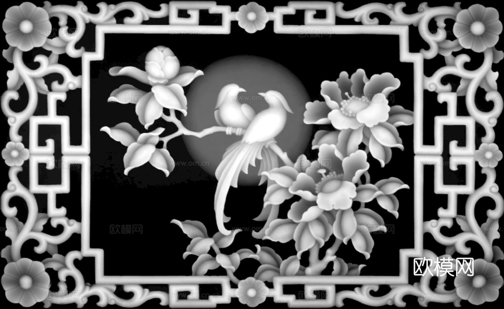 浮雕 金属浮雕 铜雕 木质雕花 十二生肖 黑白凹凸浮雕灰度图