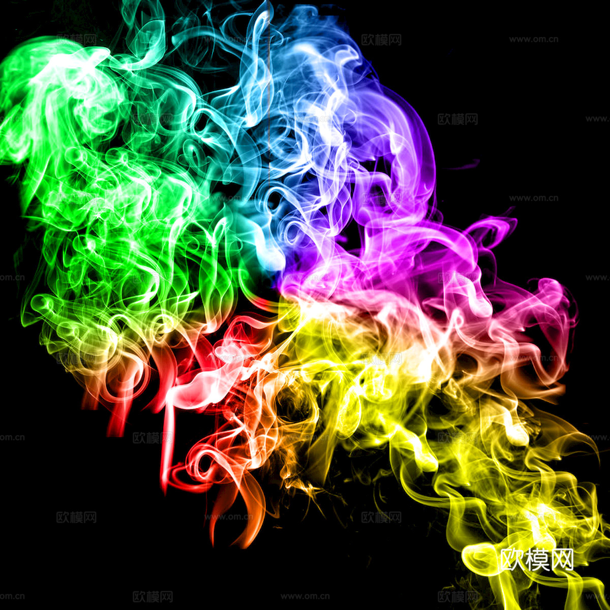 烟雾 雾气 浓烟 烟圈 变幻彩色烟雾