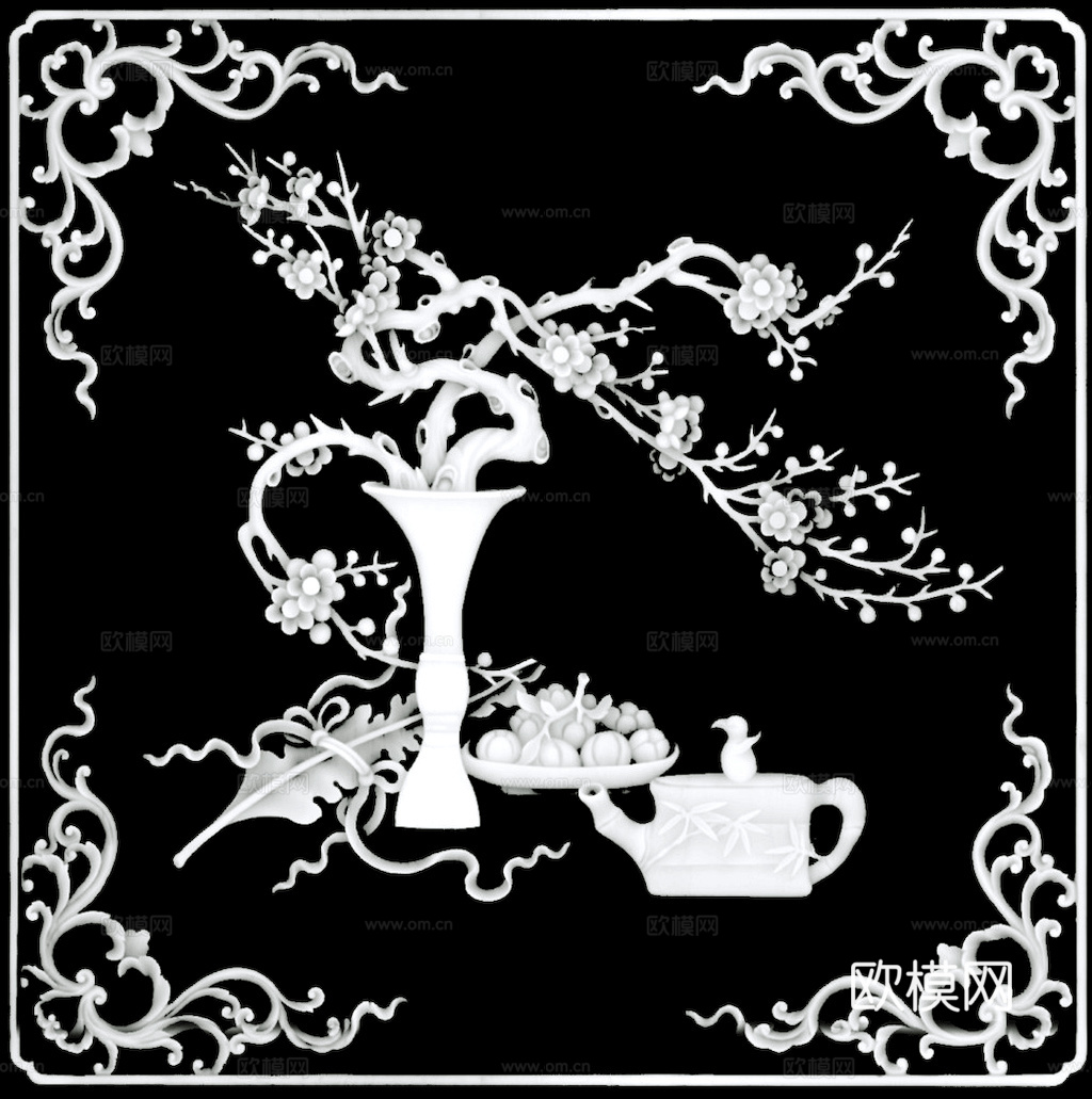 浮雕 金属浮雕 铜雕 木质雕花 十二生肖 黑白凹凸浮雕灰度图下载