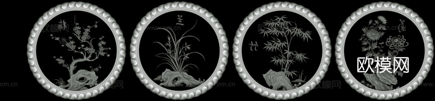 浮雕 金属浮雕 铜雕 木质雕花 十二生肖 黑白凹凸浮雕灰度图