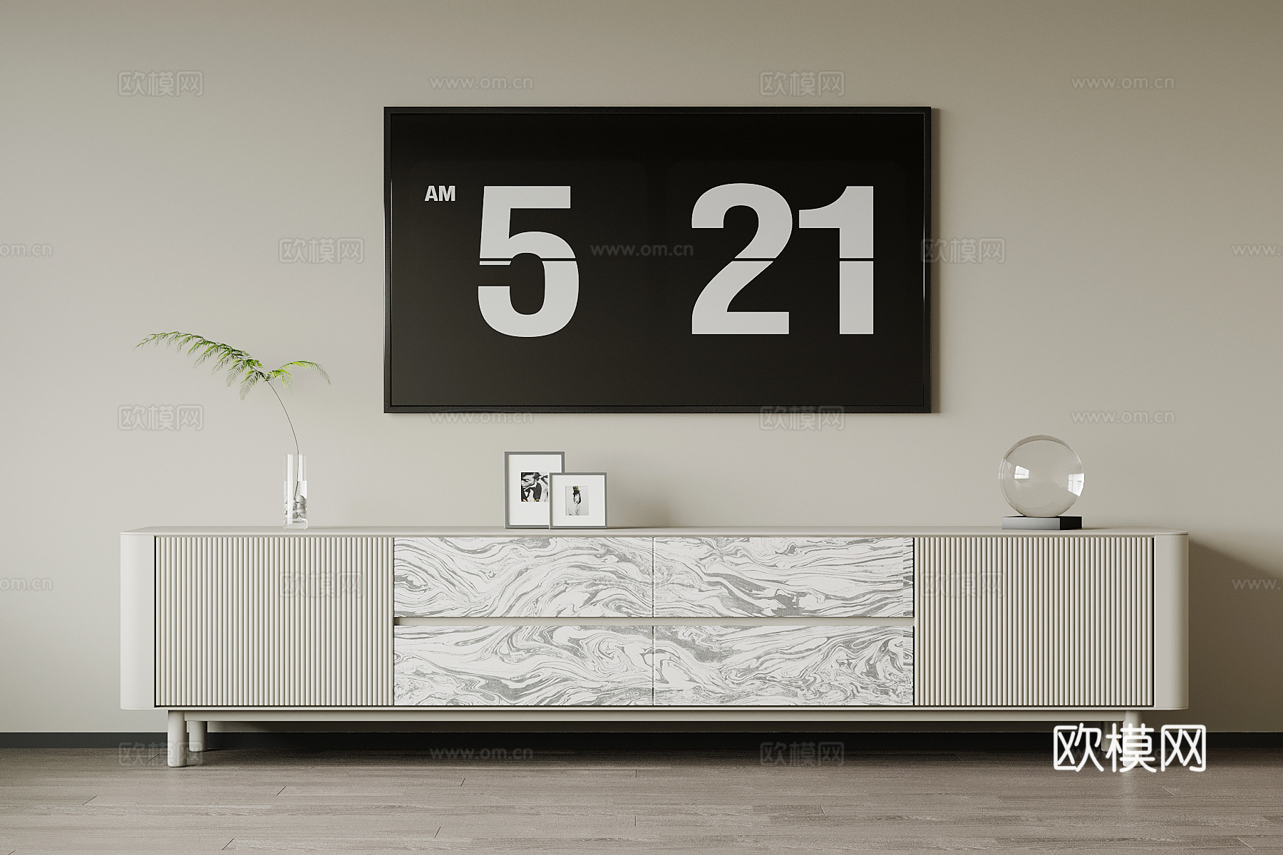 现代电视柜su模型