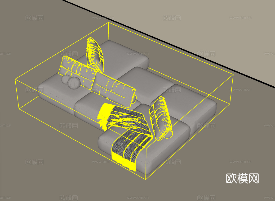 沙发组合su模型