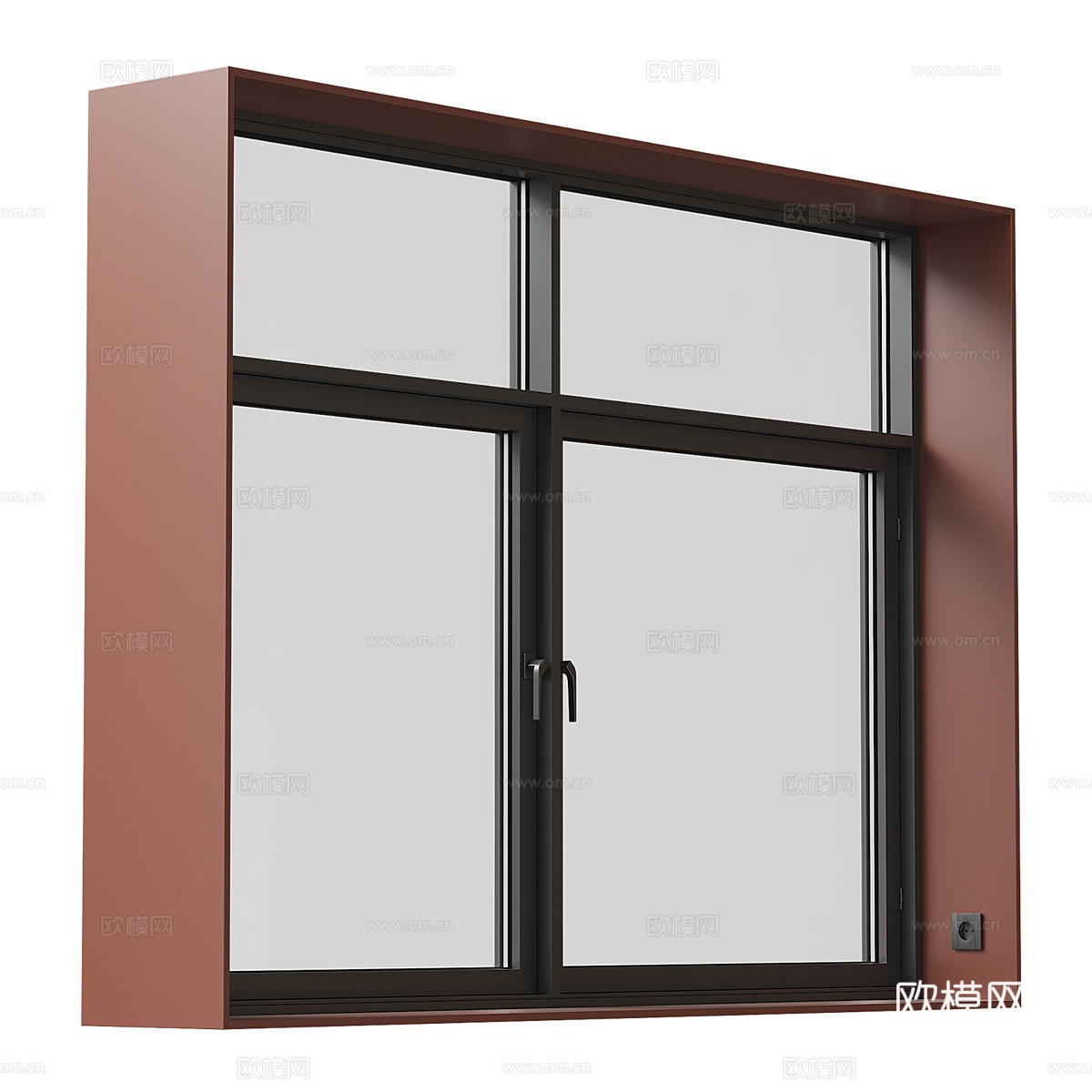 现代极简全景玻璃窗3d模型下载（渲染图1）