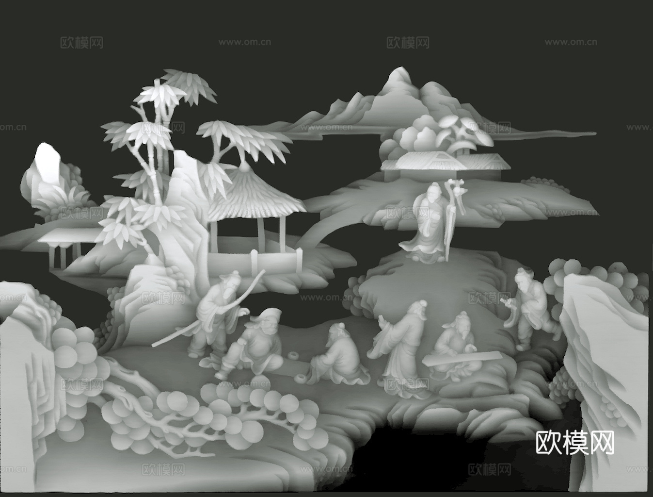 浮雕 金属浮雕 铜雕 木质雕花 十二生肖 黑白凹凸浮雕灰度图