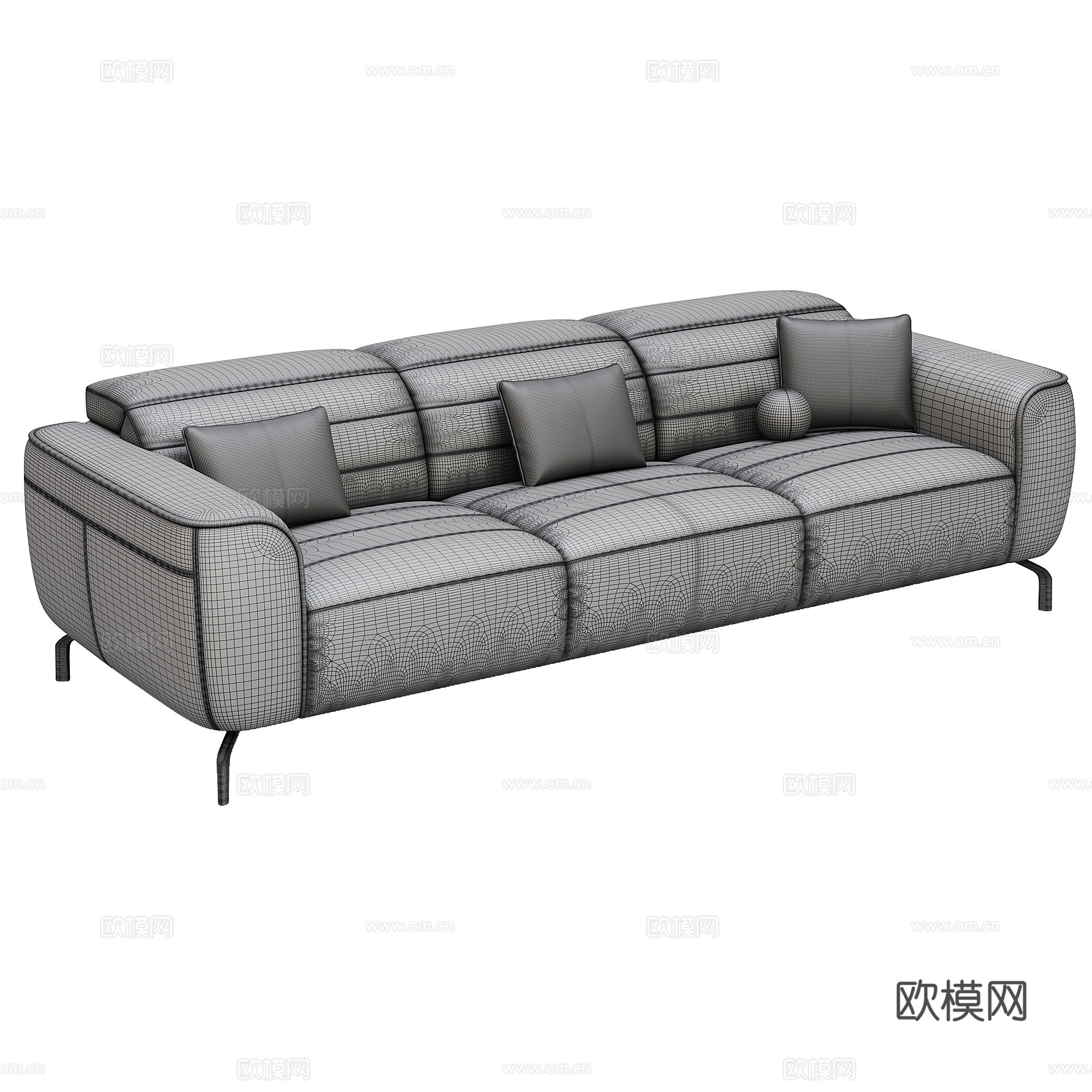 Natuzzi现代沙发 布艺沙发 组合沙发 多人沙发 双人沙3d模型下载（渲染图3）