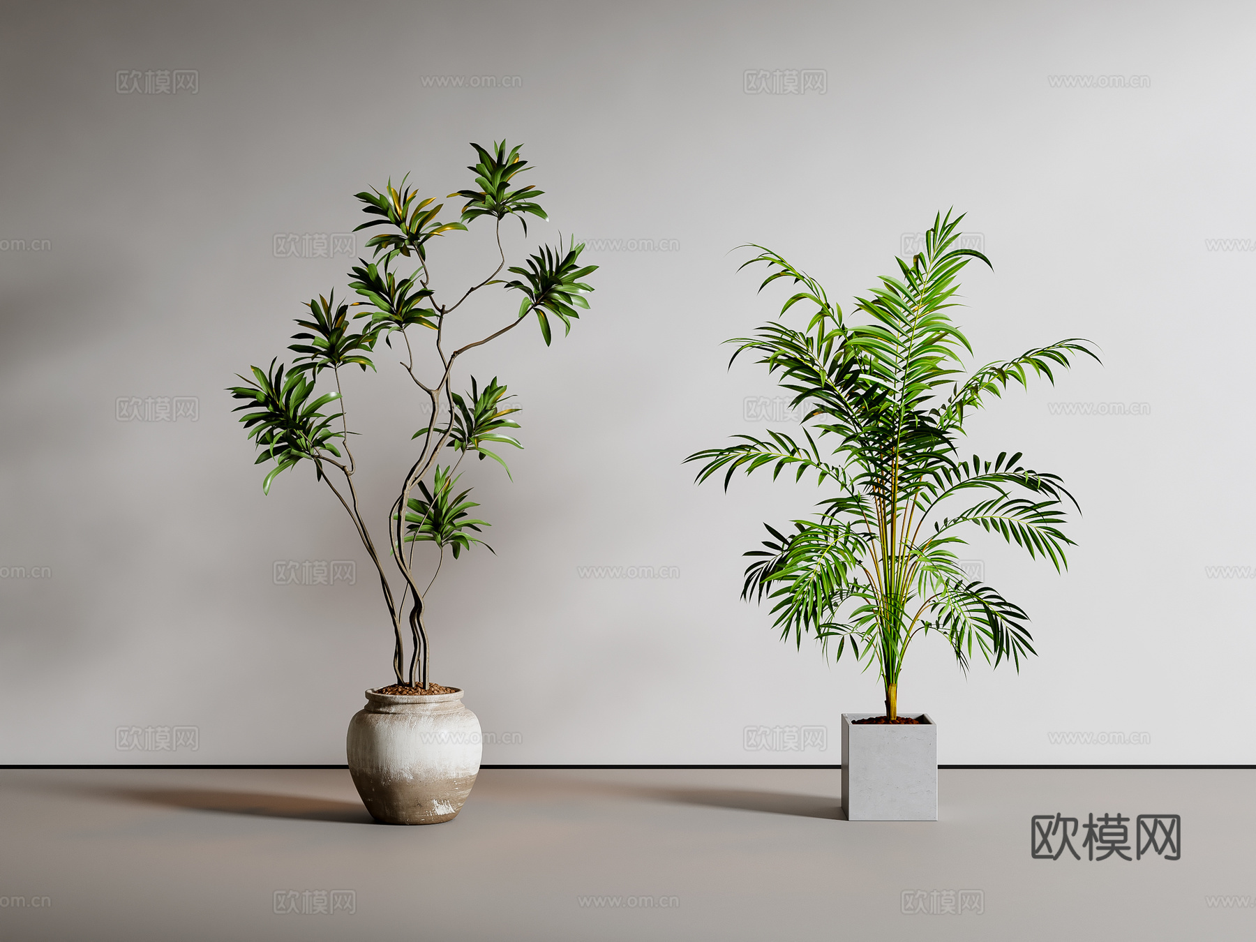 现代绿植盆栽 植物 盆景su模型