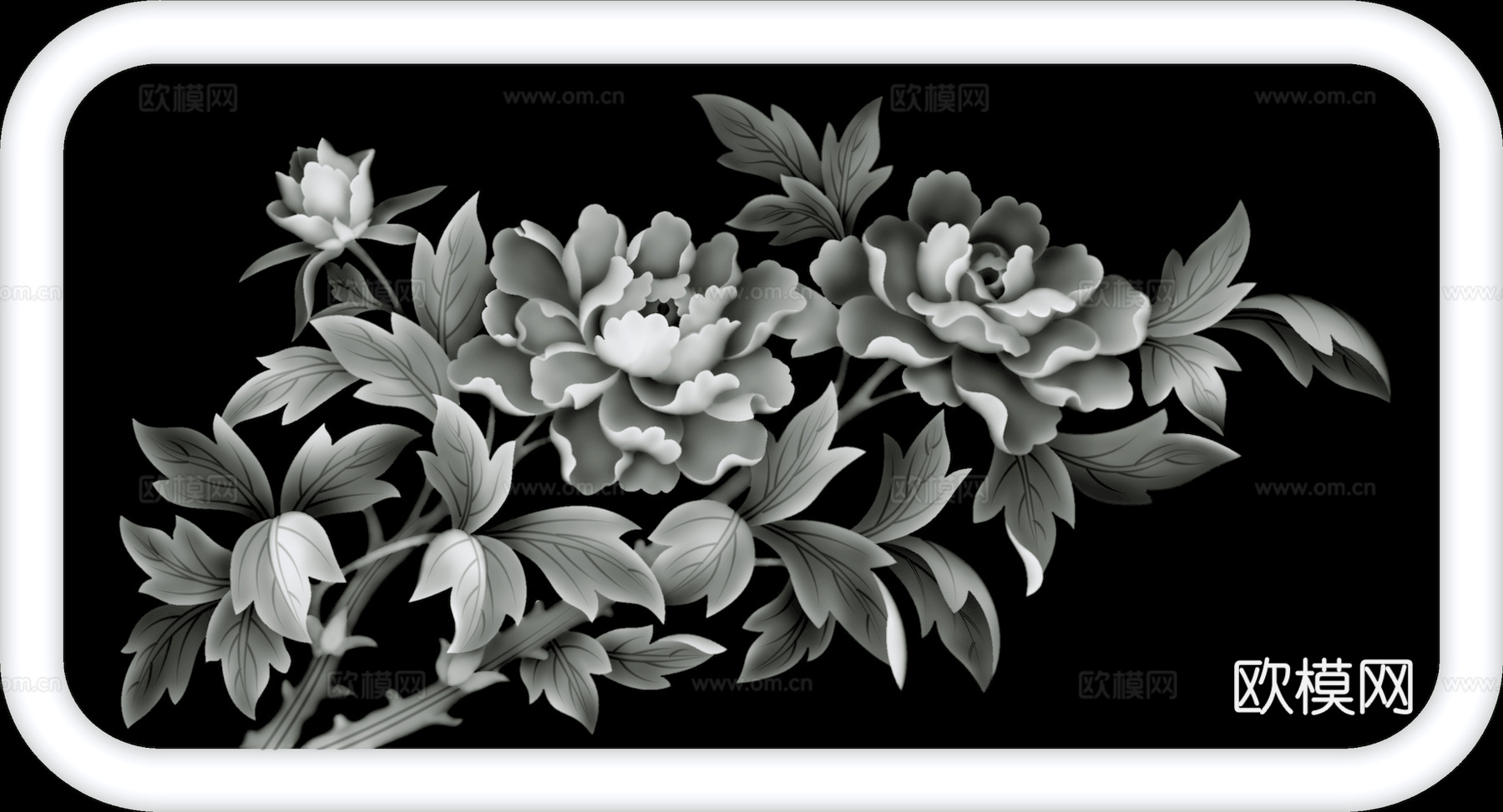 浮雕 金属浮雕 铜雕 木质雕花 十二生肖 黑白凹凸浮雕灰度图