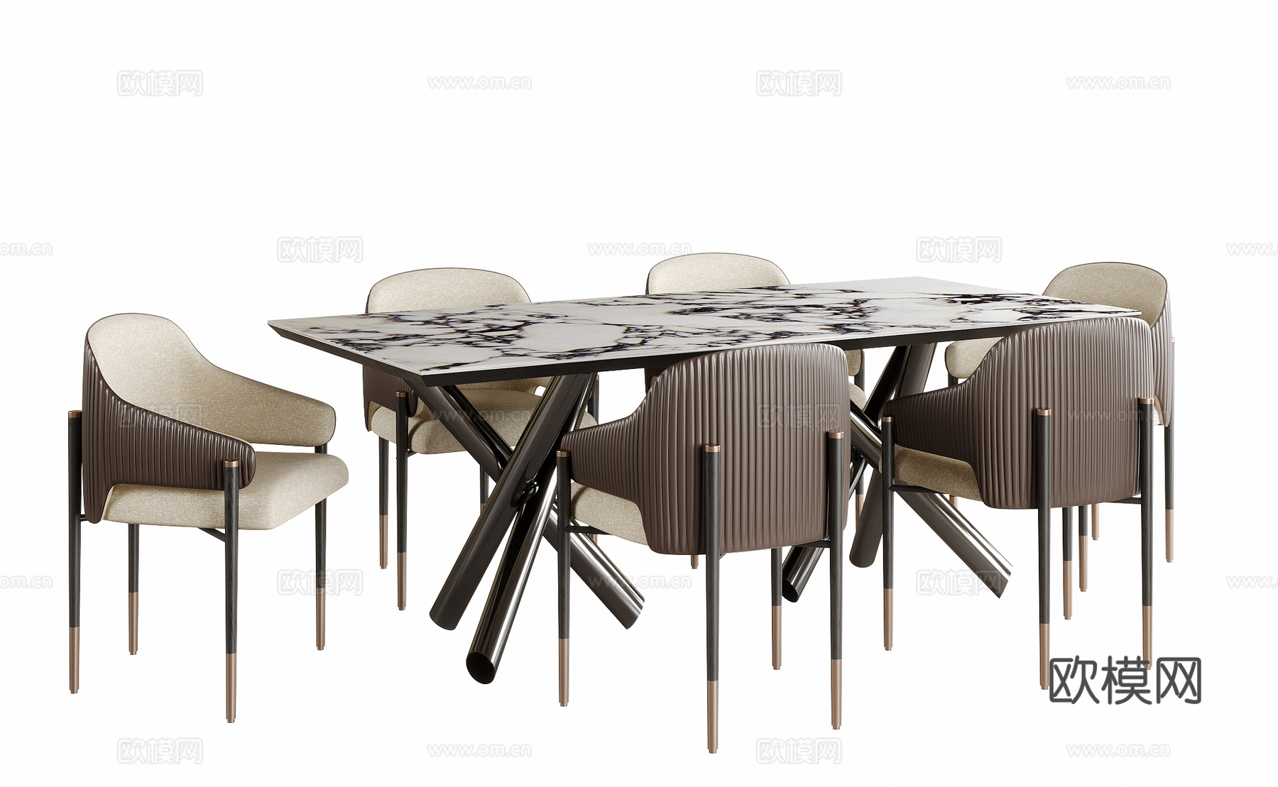 现代餐桌椅 餐椅 餐桌su模型