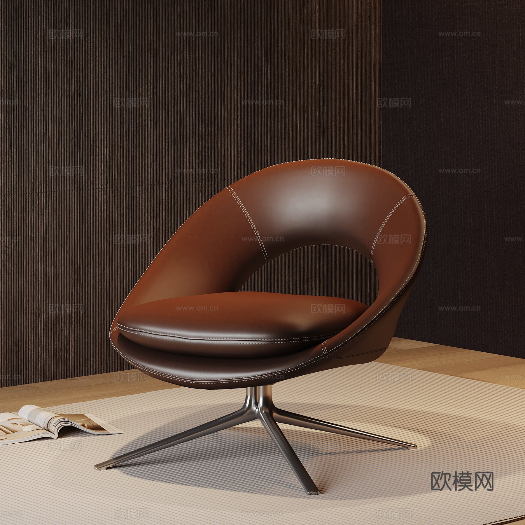 现代意式单人沙发 休闲椅 单椅 洽谈椅3d模型下载