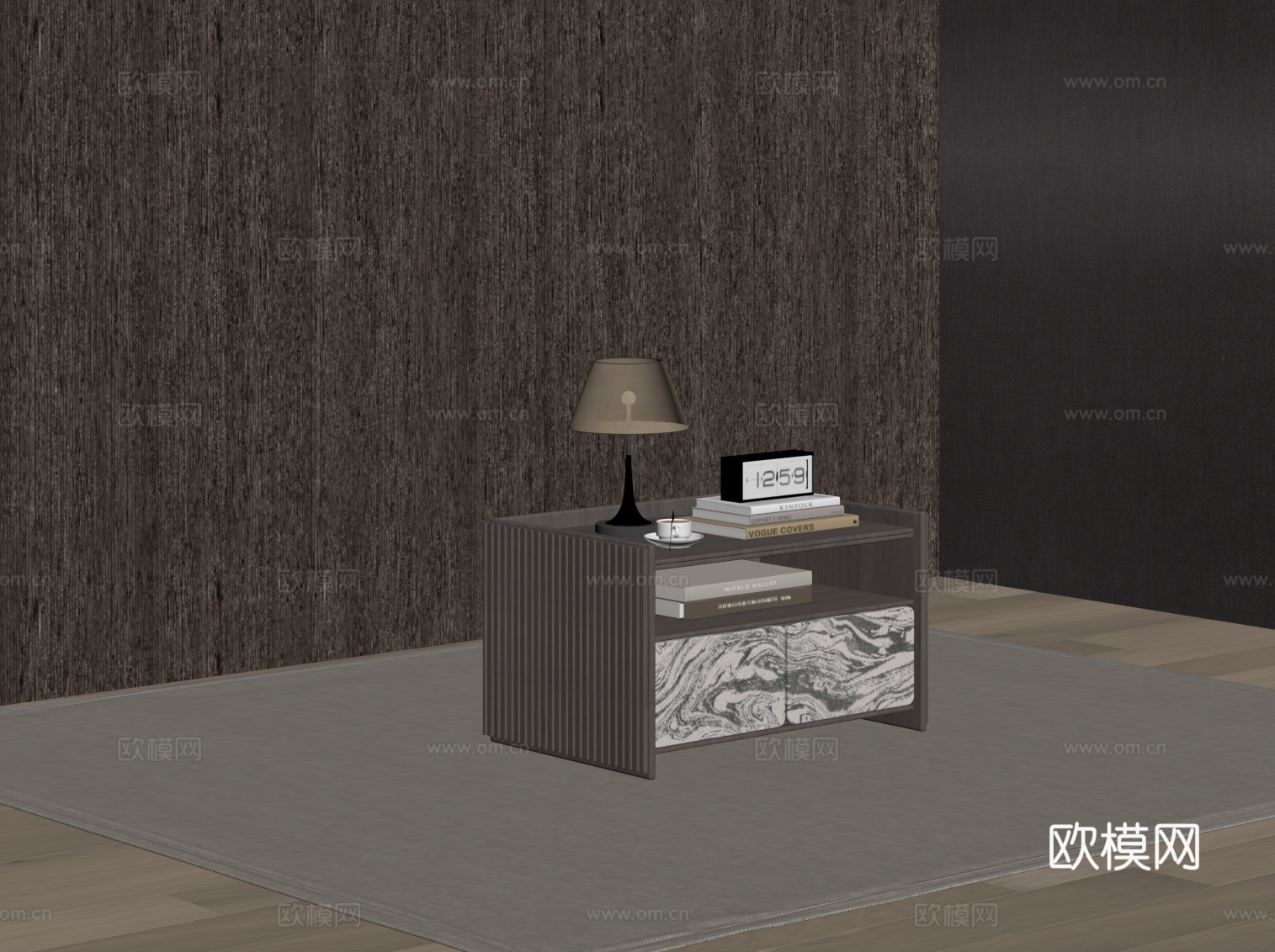 意式床头柜su模型