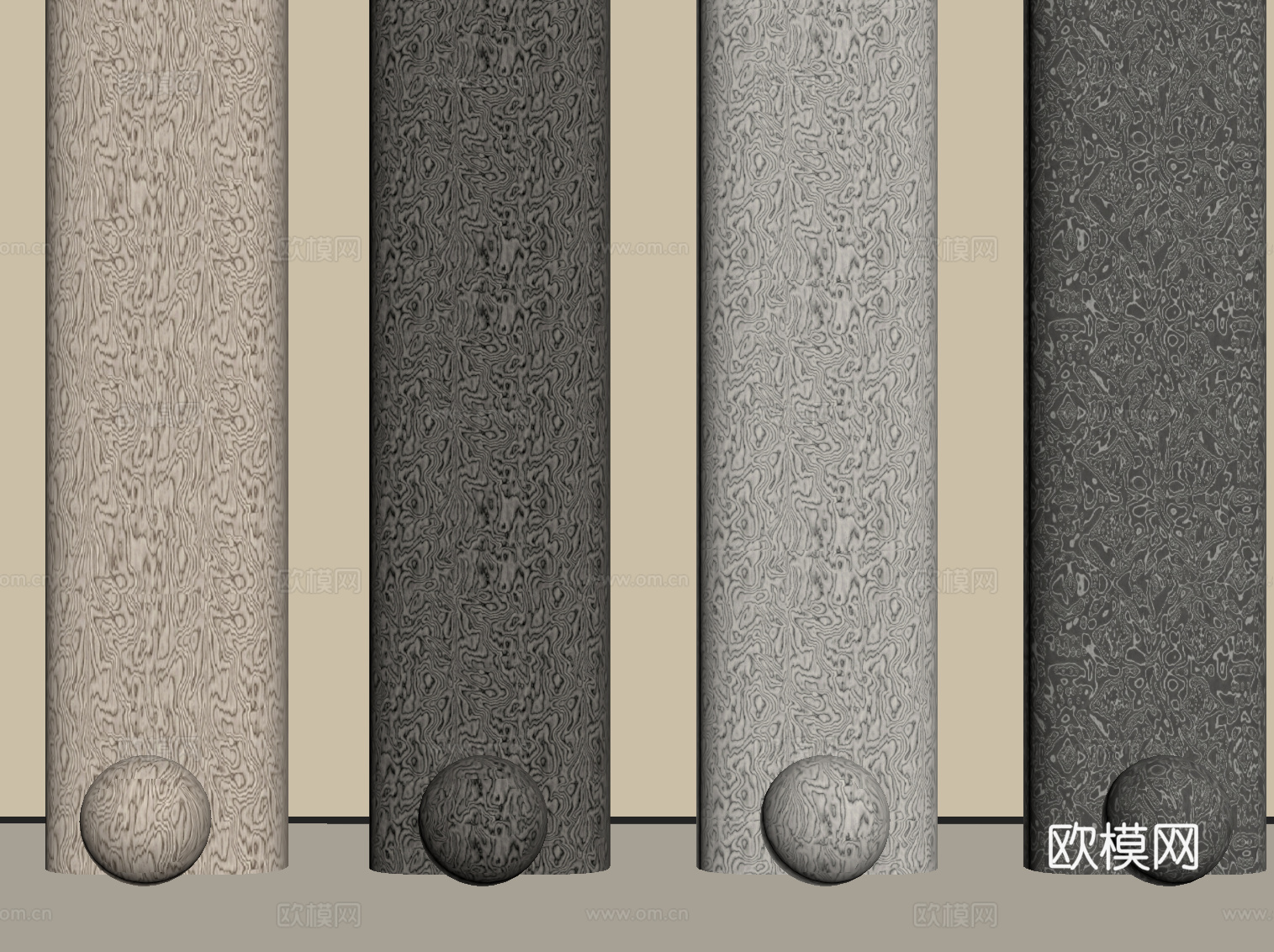 现代意式木饰面 树瘤木纹su模型