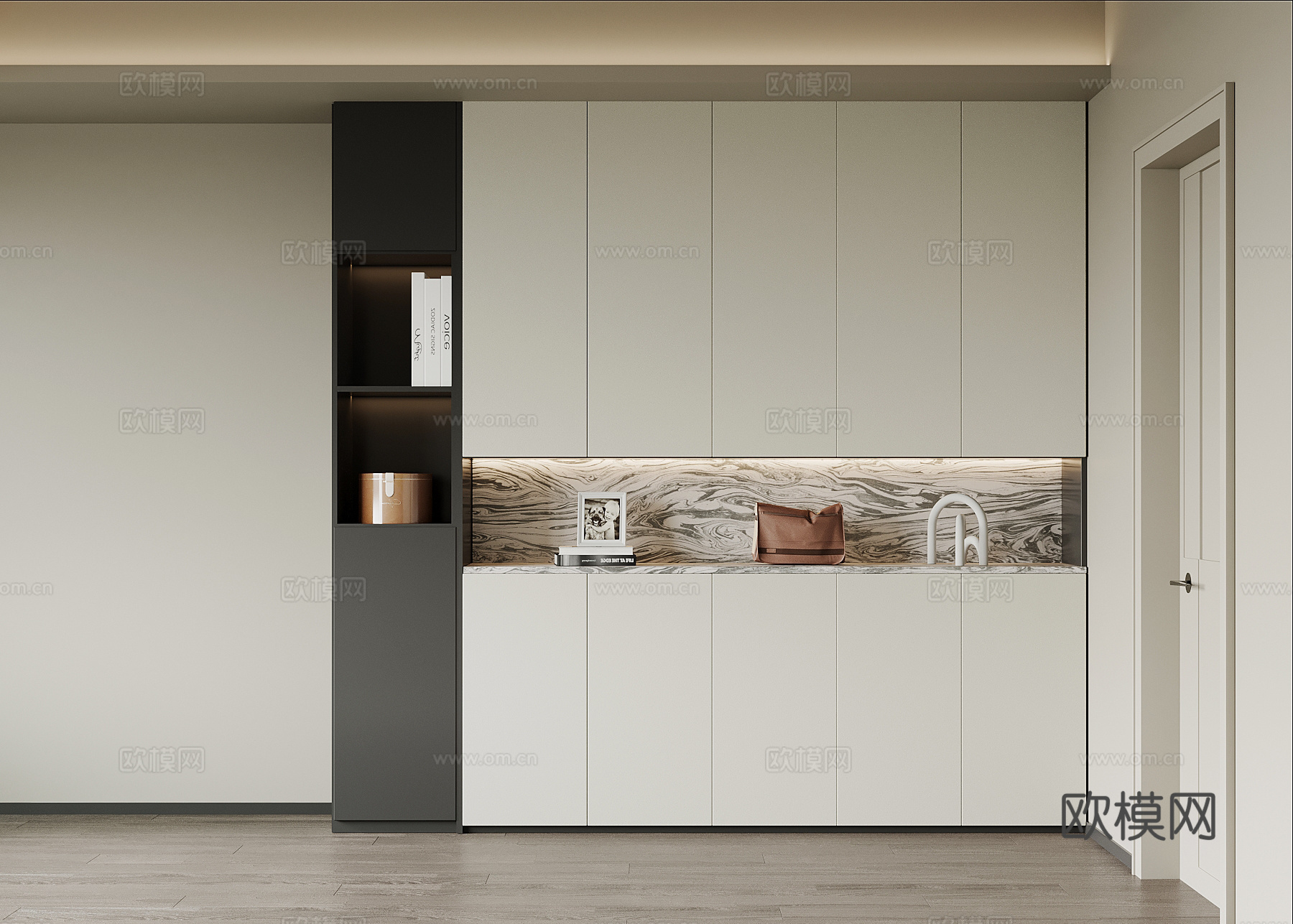 现代玄关柜 入户鞋柜su模型