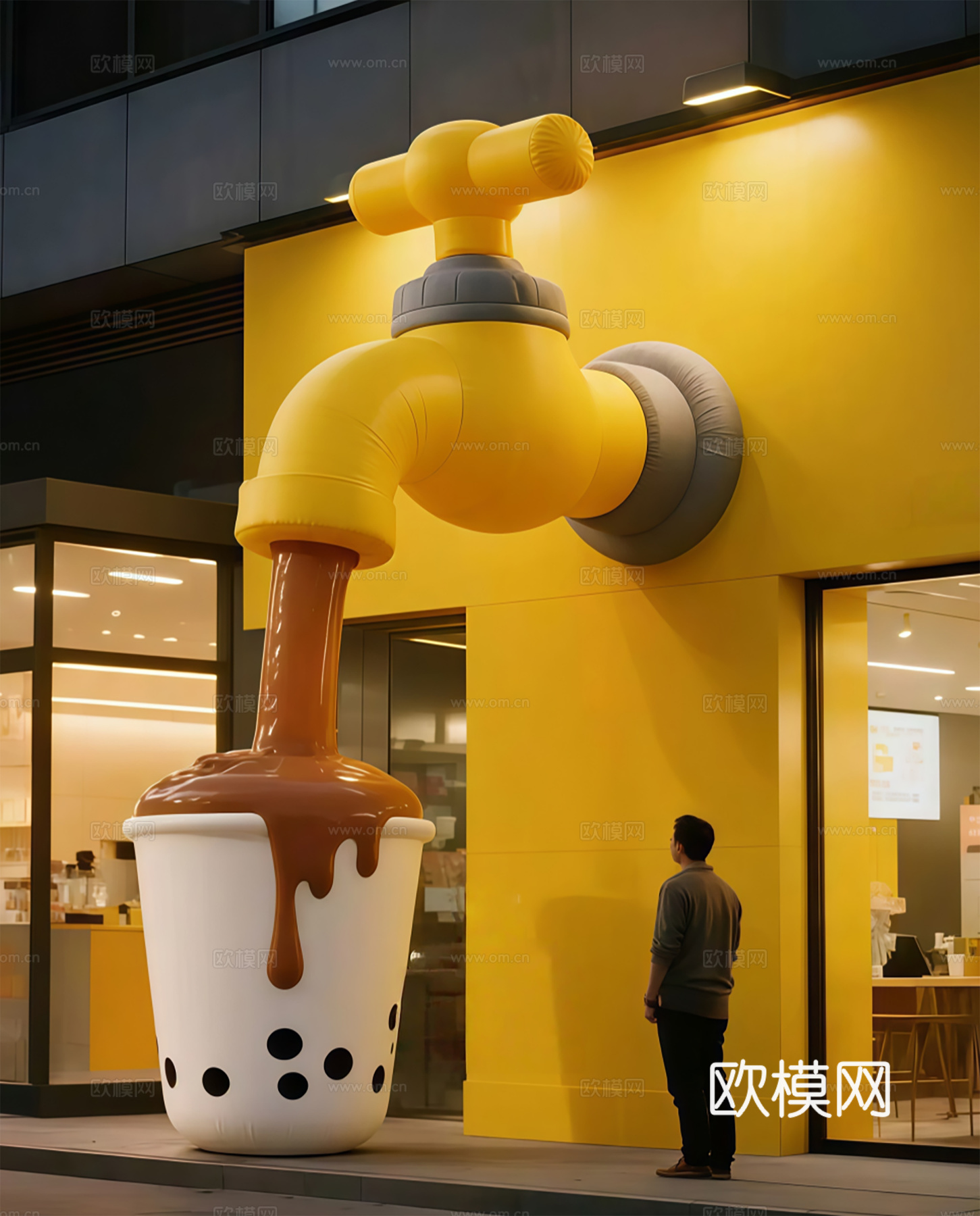 奶茶艺术装置 咖啡店艺术装置 奶茶店打卡装饰 甜品奶茶艺术装su模型