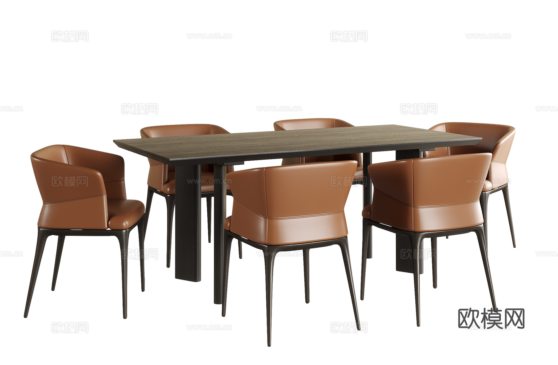 现代餐桌椅 餐椅su模型