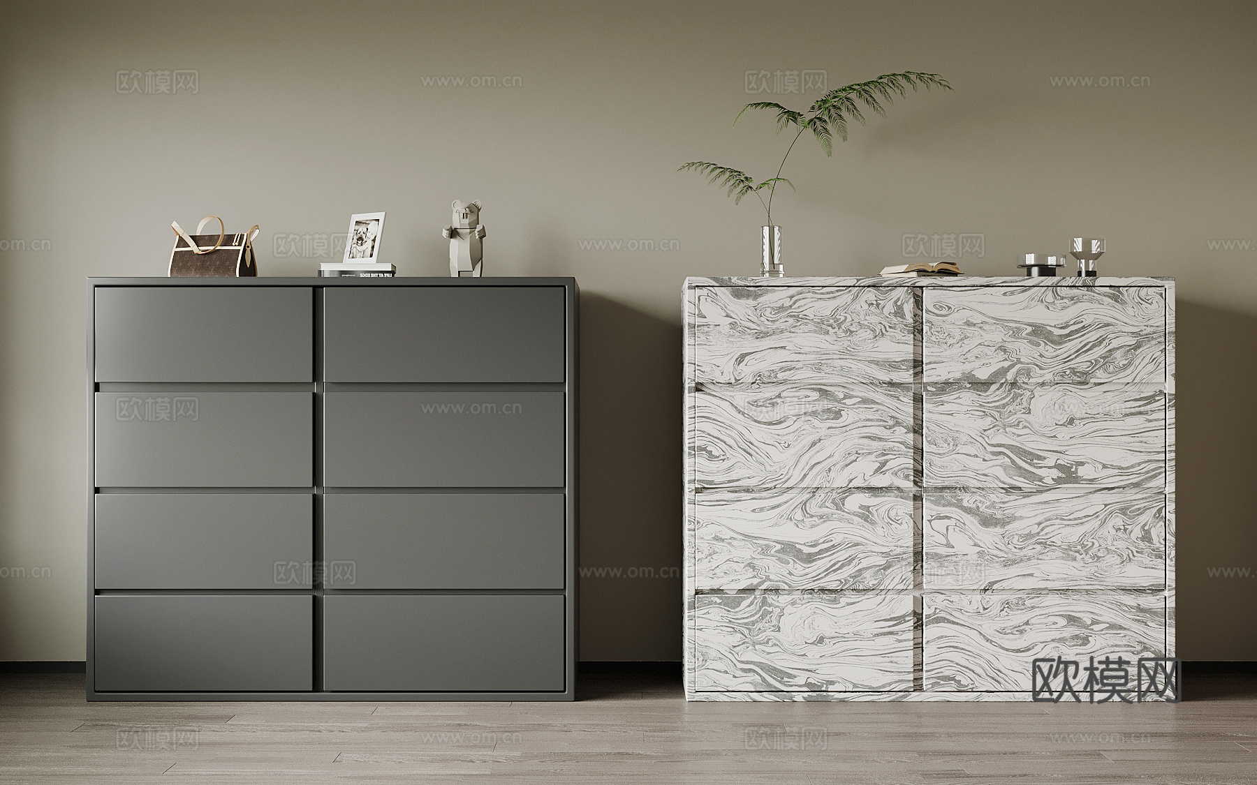 现代极简鞋柜 玄关柜 边柜su模型