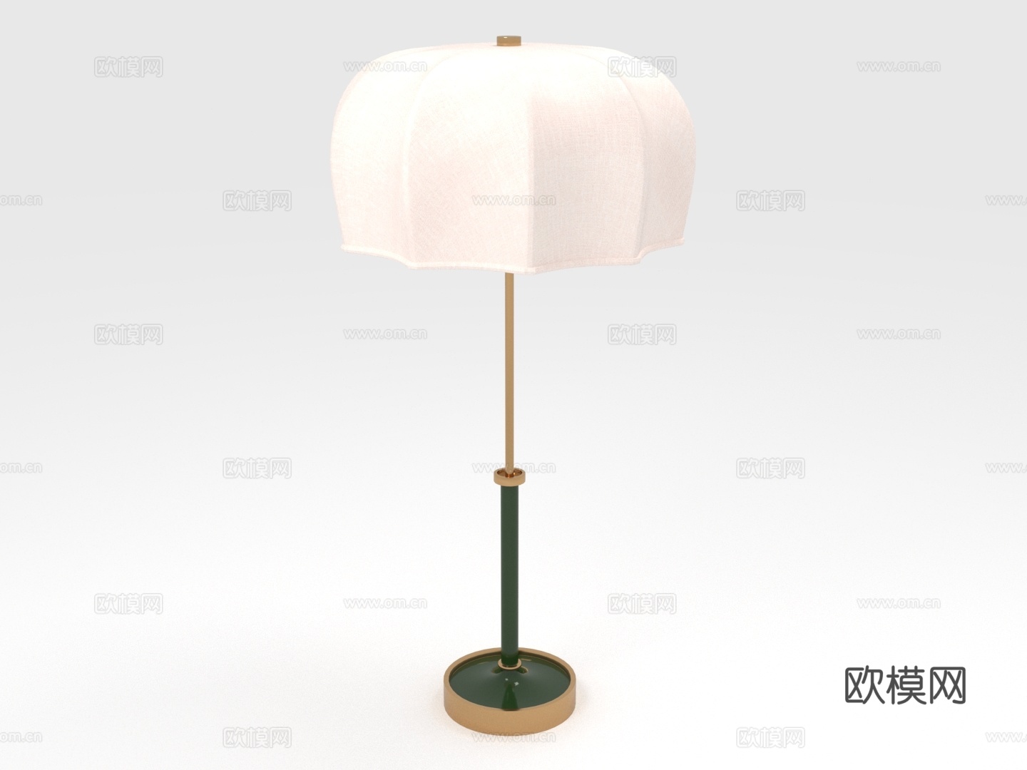台灯 灯罩 灯座 灯杆 家居照明3d模型下载（渲染图1）