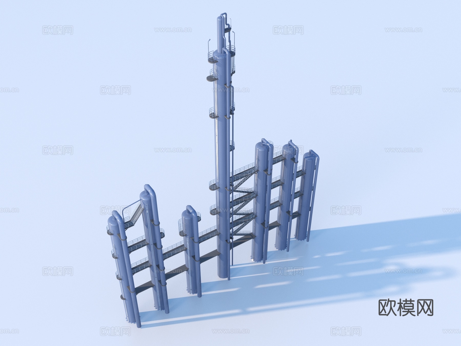 工业设备 厂房油管 管道3d模型下载