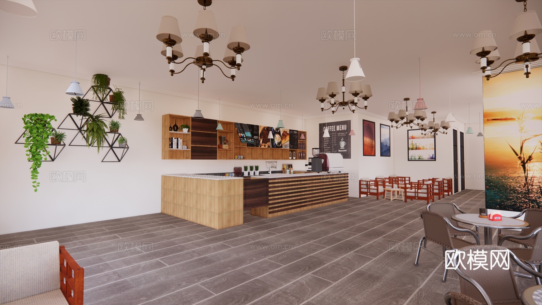 咖啡厅su模型