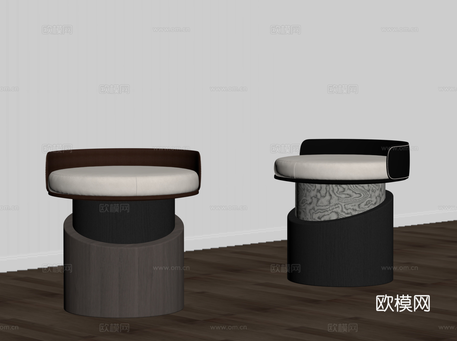 现代意式换鞋凳 沙发凳 梳妆凳su模型