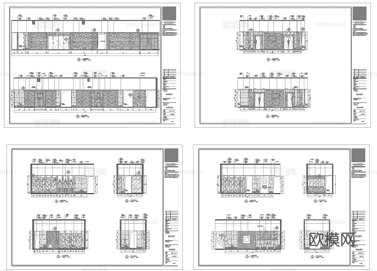 最新8套 饭店 中餐厅 施工图合集cad施工图