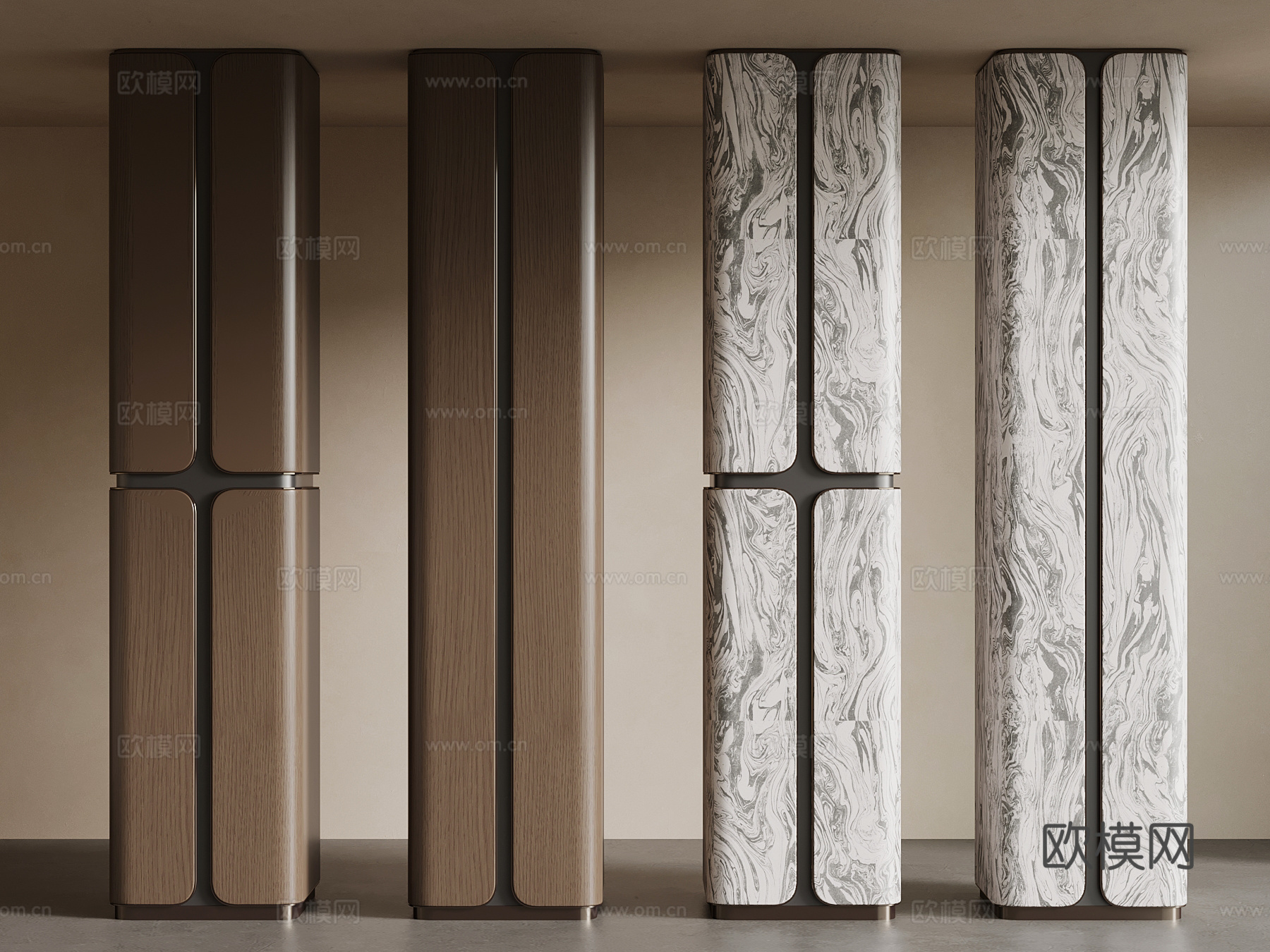 现代意式柱子 装饰柱su模型