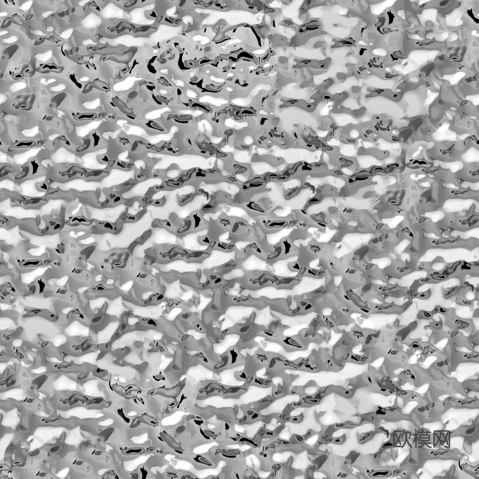 现代无缝银色水波纹不锈钢金属 水纹金属贴图