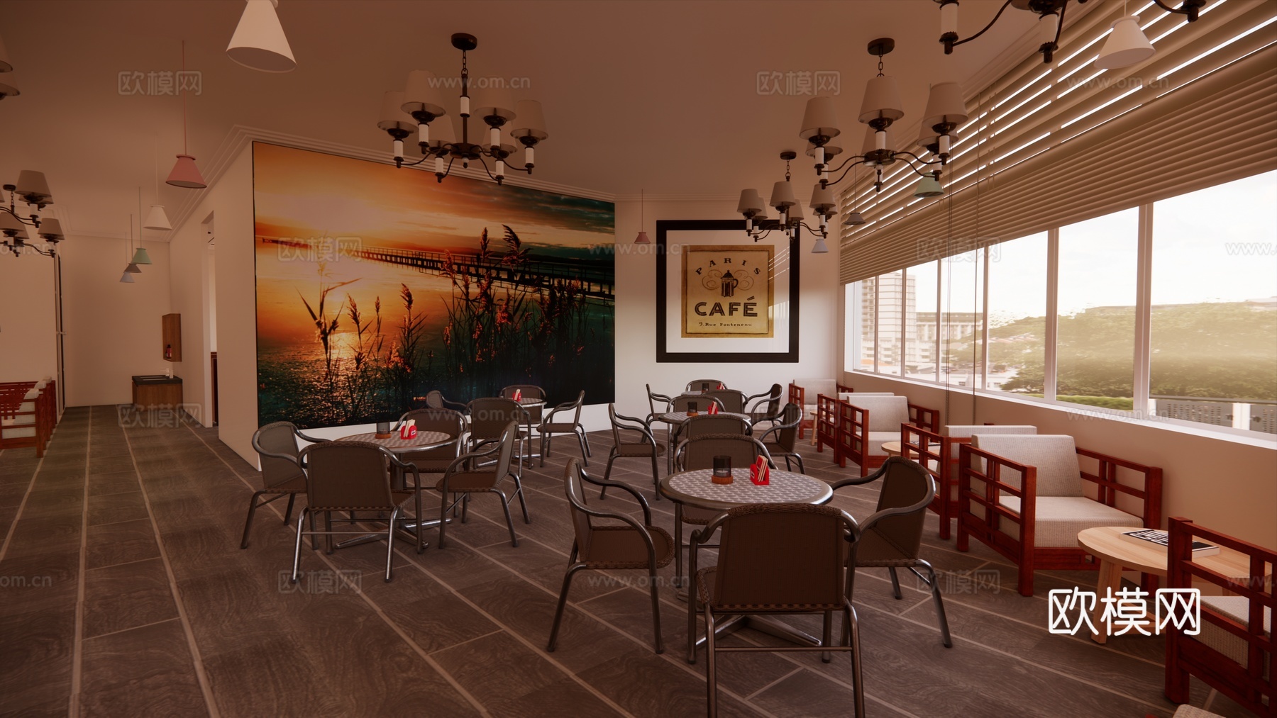 咖啡厅su模型