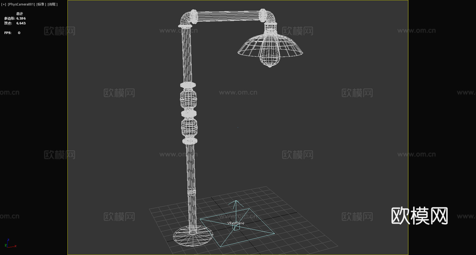 工业风落地灯 管道造型灯 复古铁艺灯 创意台灯 装饰照明灯3d模型下载（渲染图6）