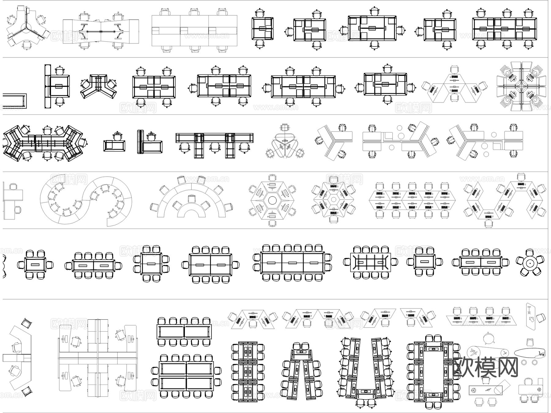 2026年最新办公家具办公桌椅员工工位CAD图库cad施工图
