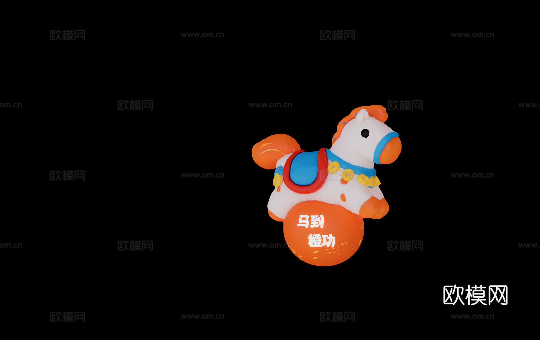 马年艺术装置 十二生肖艺术装置 国潮网红打卡装饰 马艺术装饰su模型