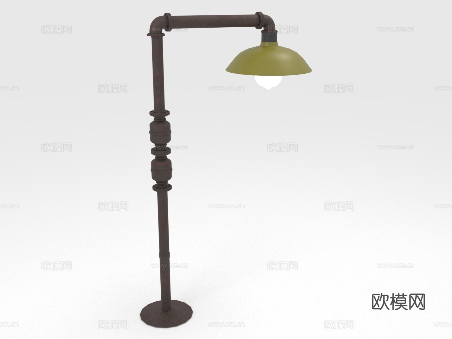 工业风落地灯 管道造型灯 复古铁艺灯 创意台灯 装饰照明灯3d模型下载（渲染图1）