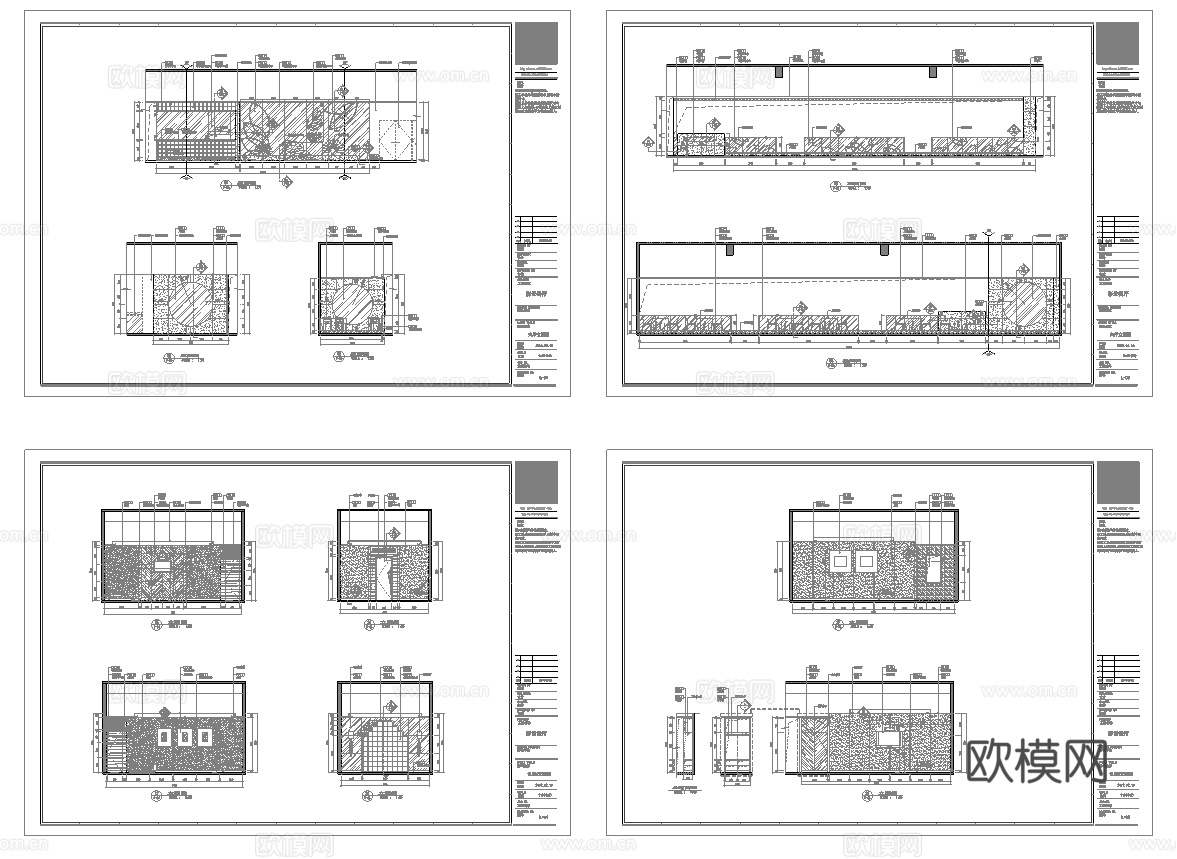 最新8套 饭店 中餐厅 施工图合集cad施工图