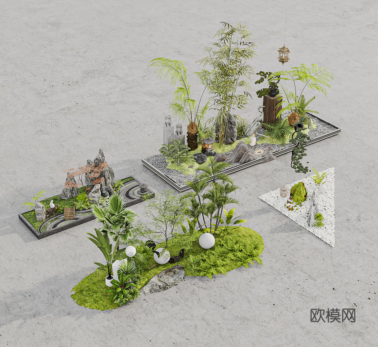 现代景观3d模型下载