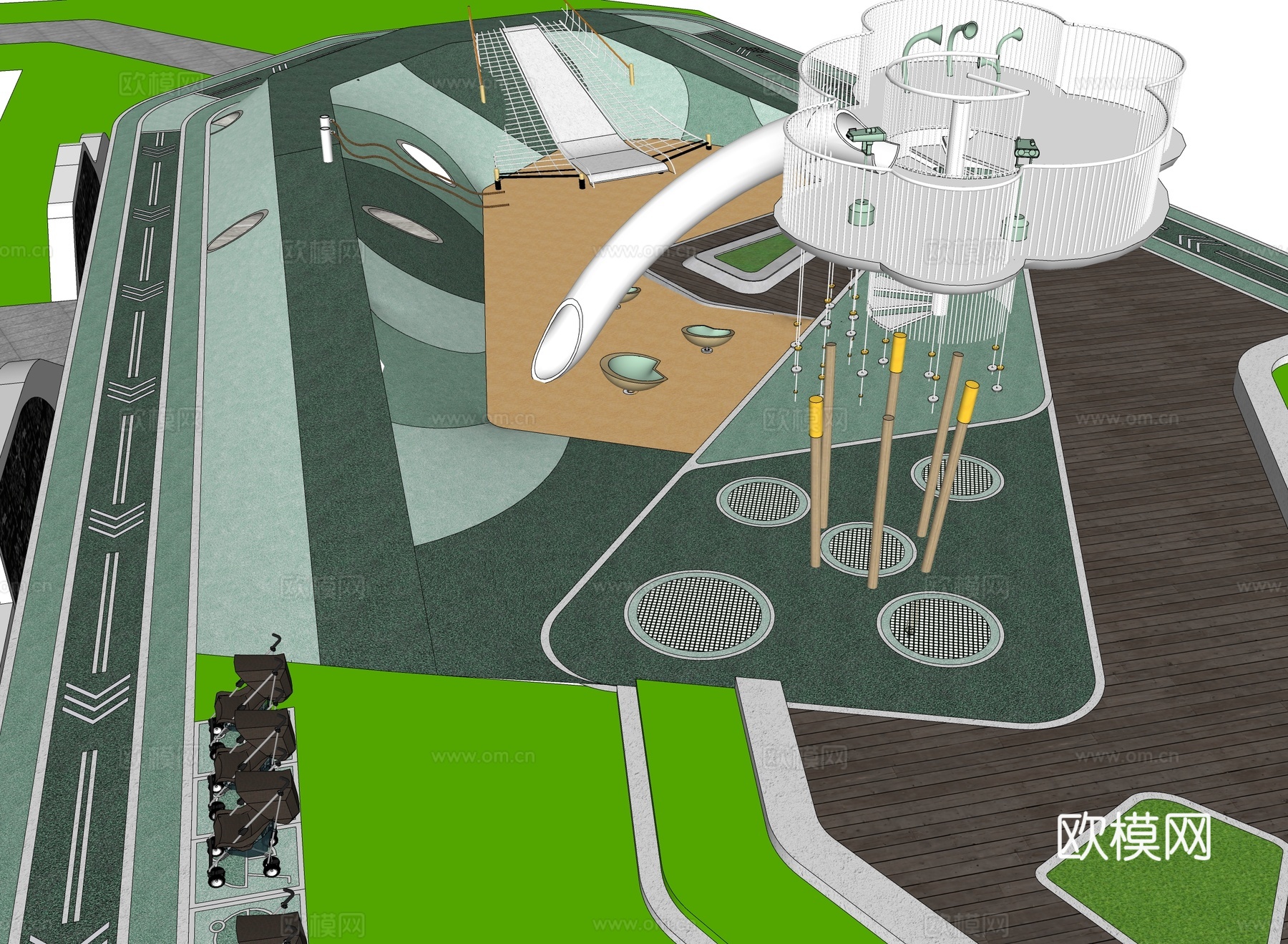 现代口袋公园su模型