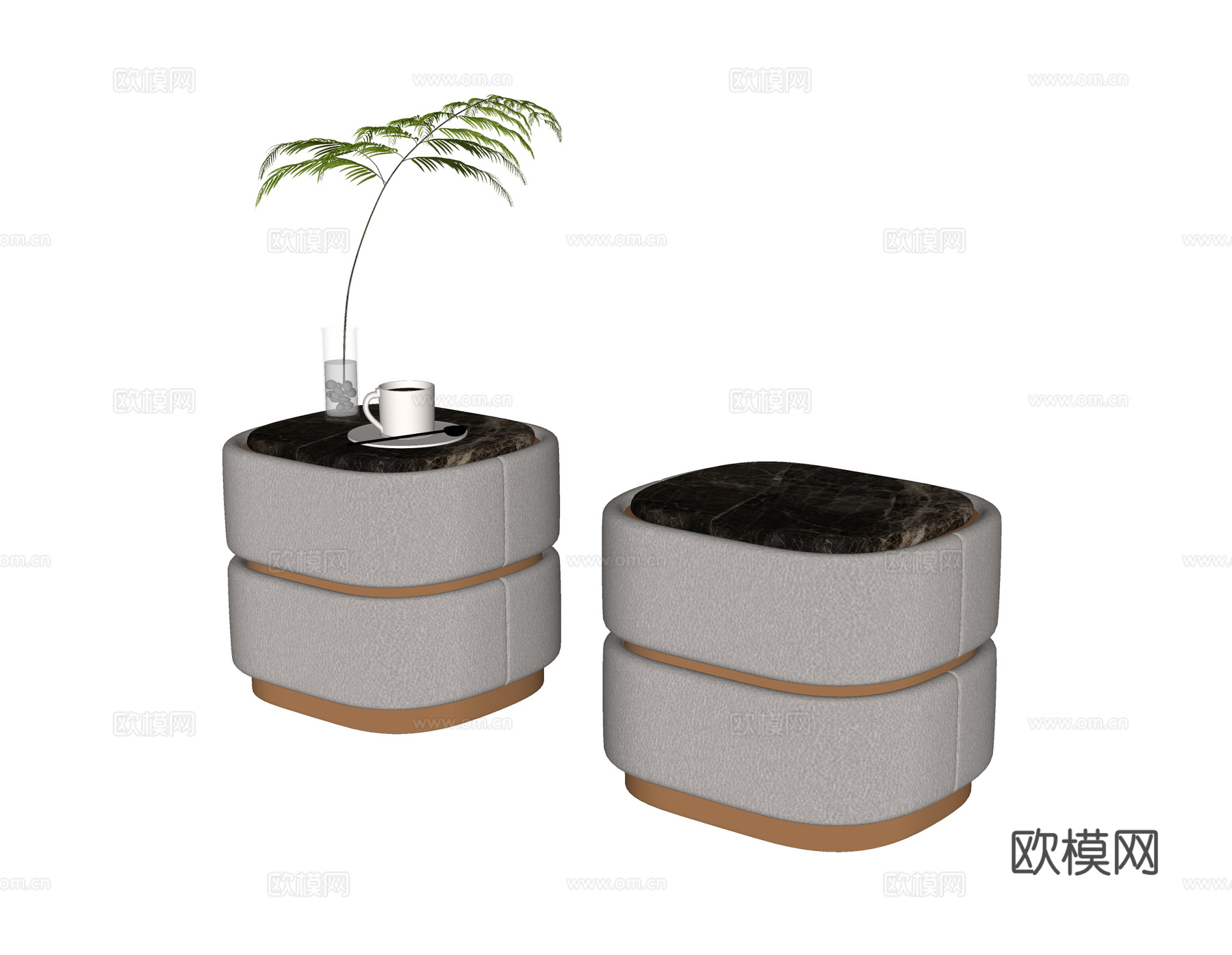 现代床头柜su模型