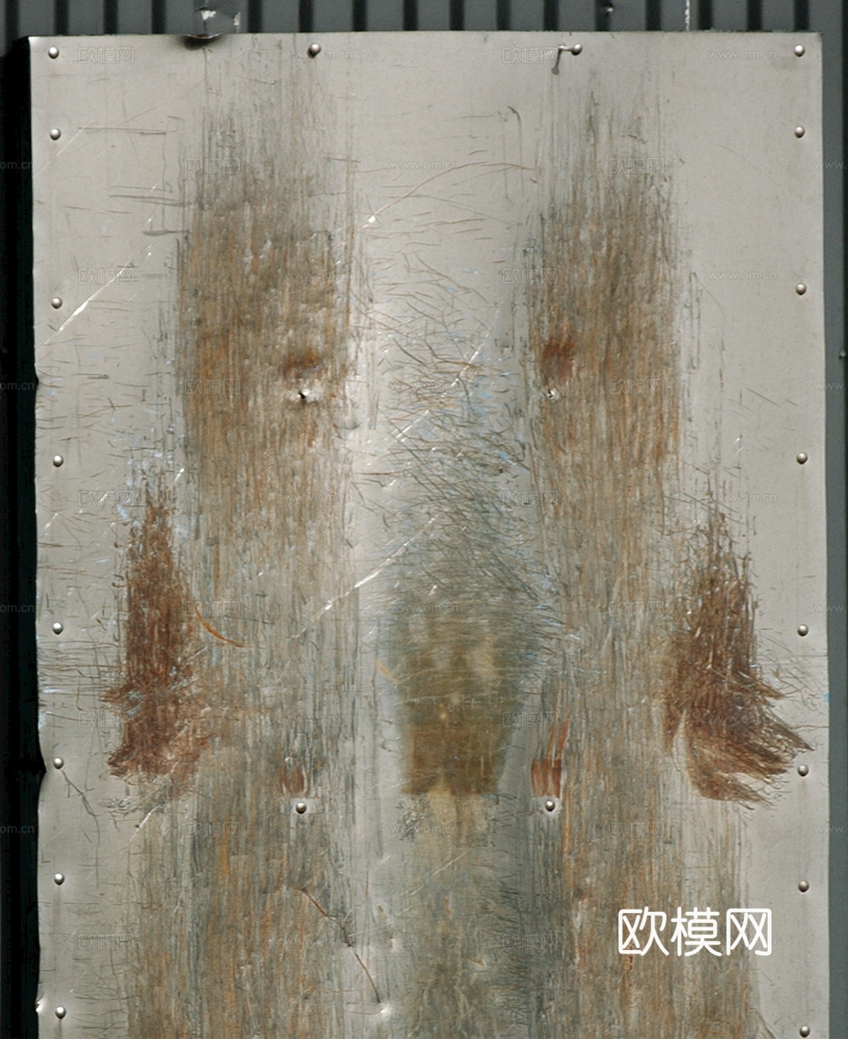 废弃金属锈蚀铁锈破旧金属生锈铁板划痕做旧金属 穿孔花纹金属板