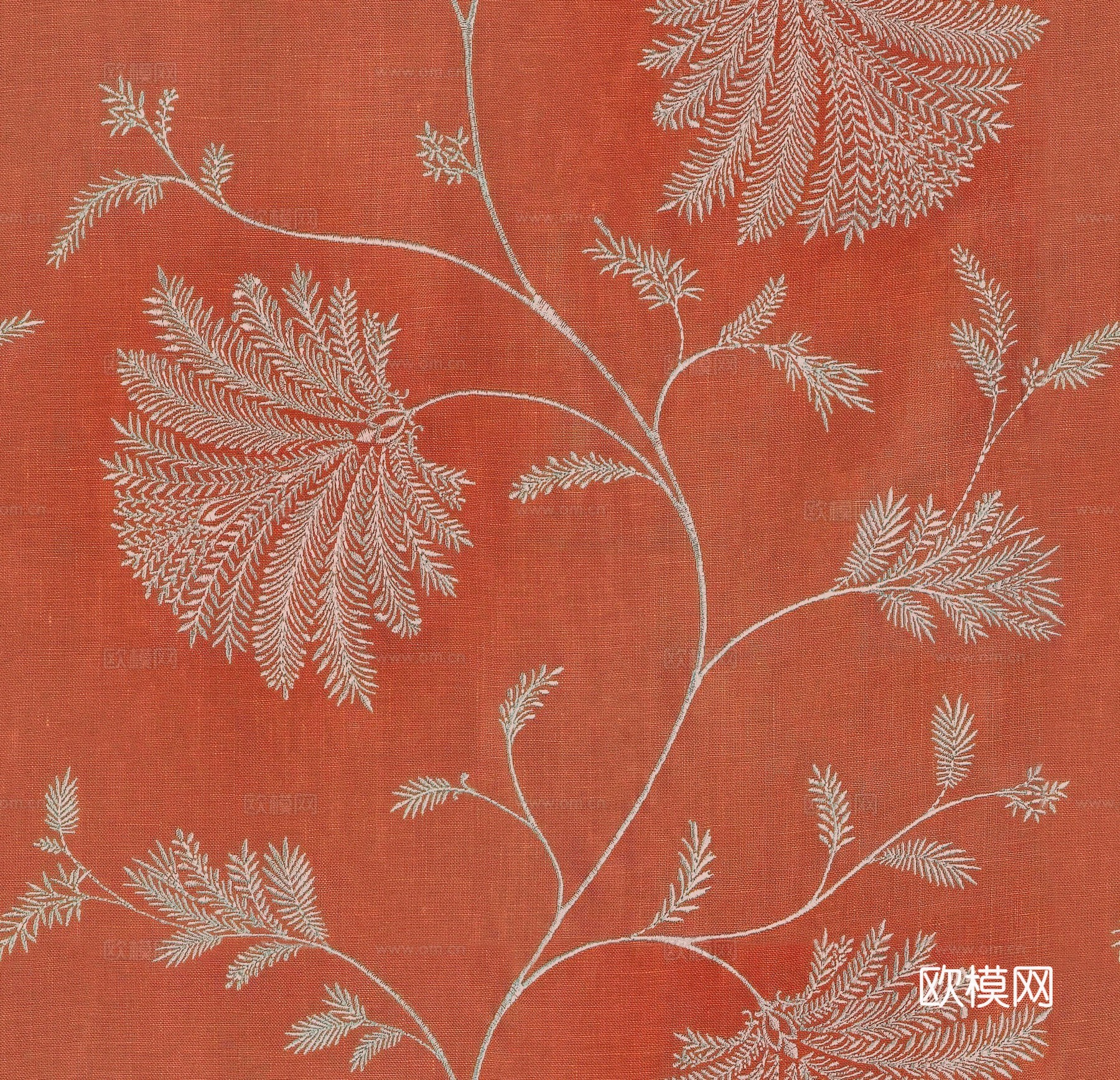 无缝刺绣花纹布