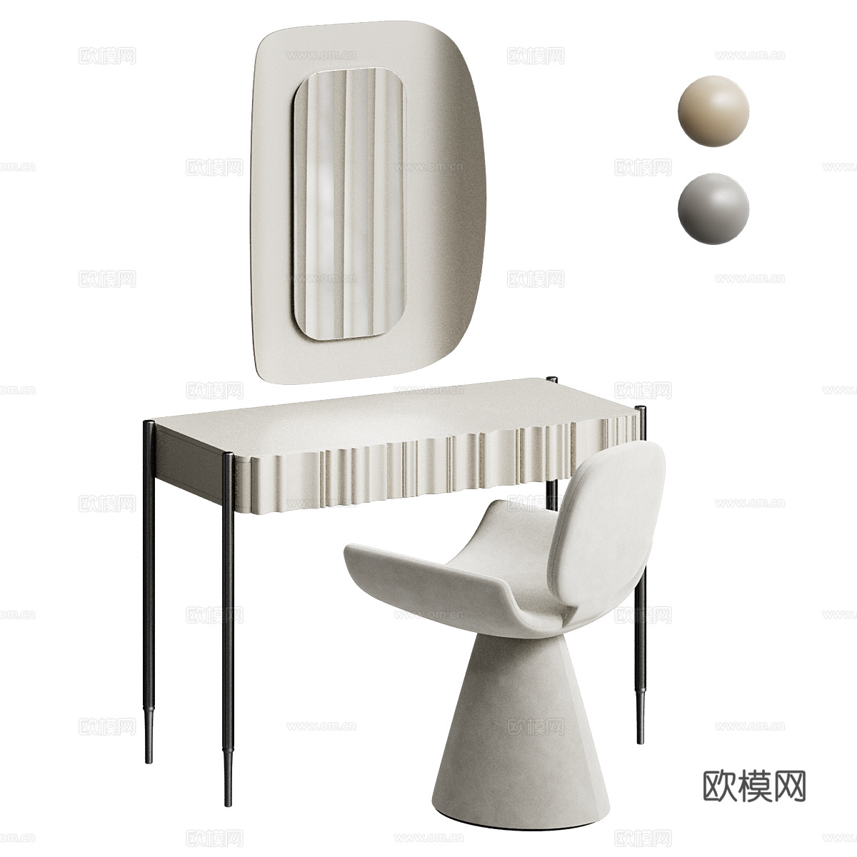 意式梳妆台3d模型下载
