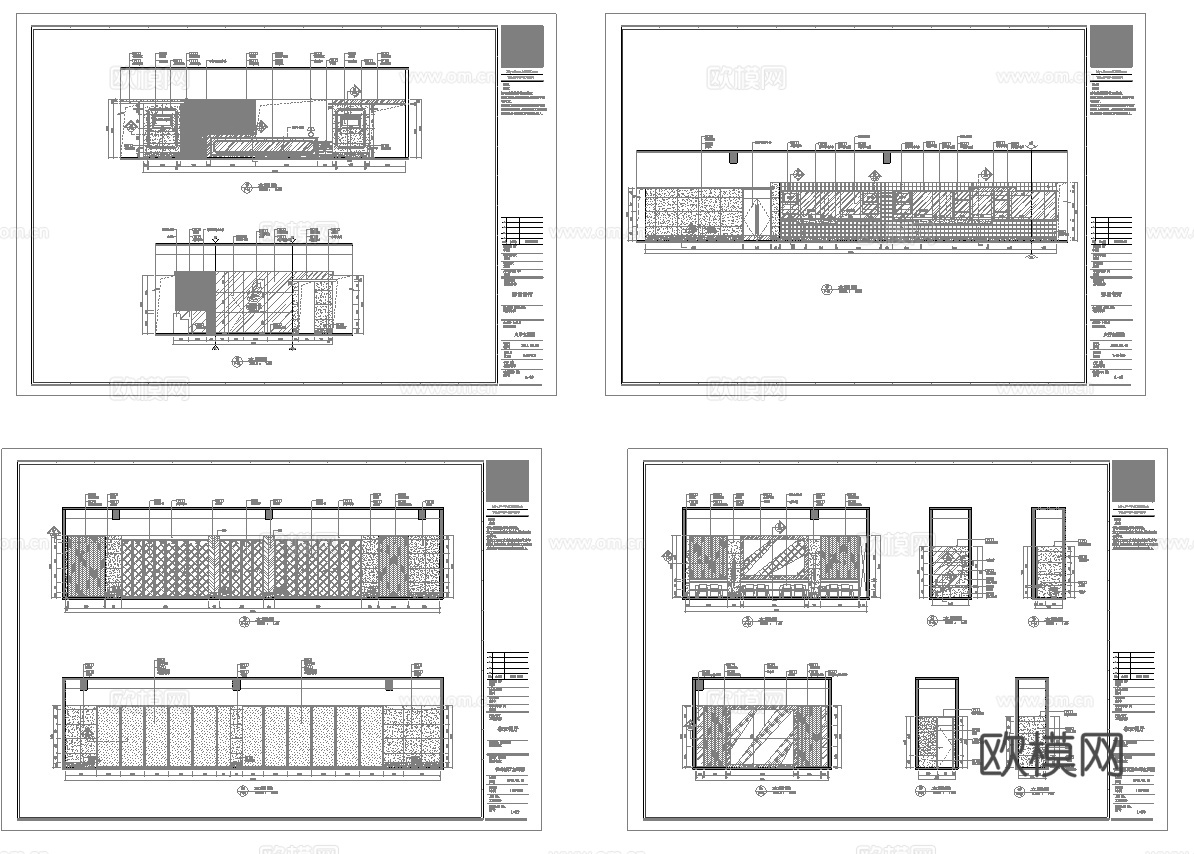 最新8套 饭店 中餐厅 施工图合集cad施工图