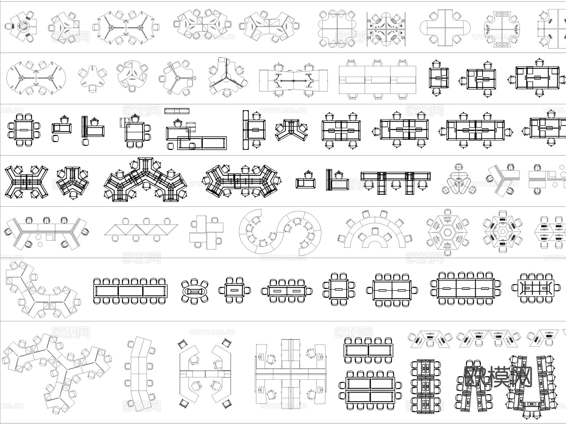 2026年最新办公家具办公桌椅员工工位CAD图库cad施工图