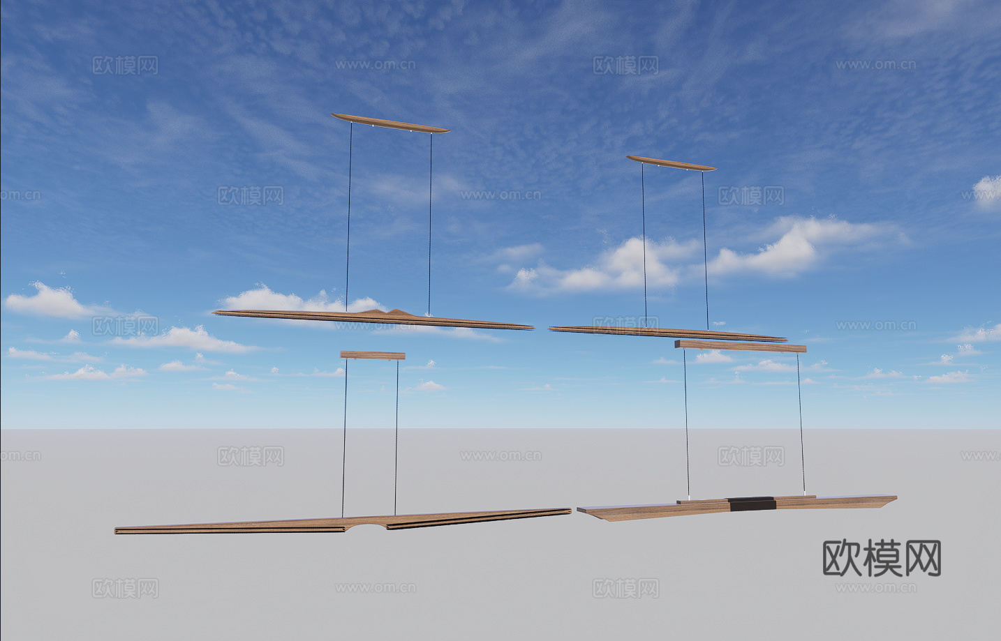 新中式吊灯组合su模型