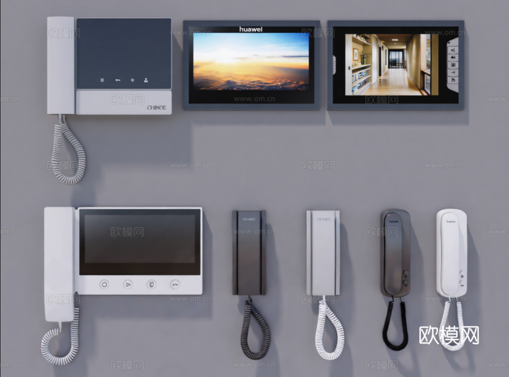现代可视电话 门禁机 可视门铃su模型