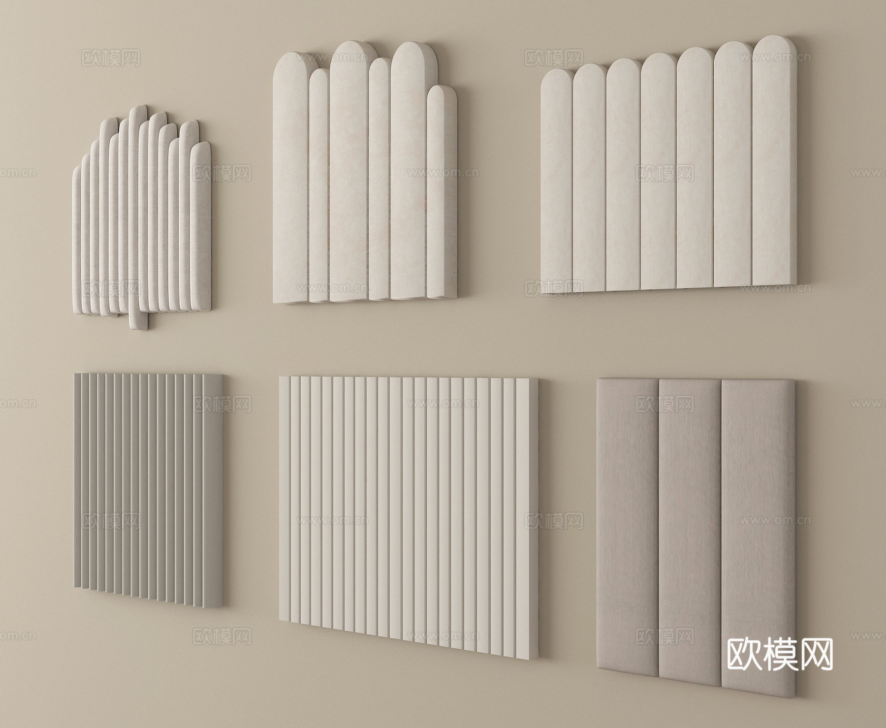 现代床靠背 床品 床头su模型