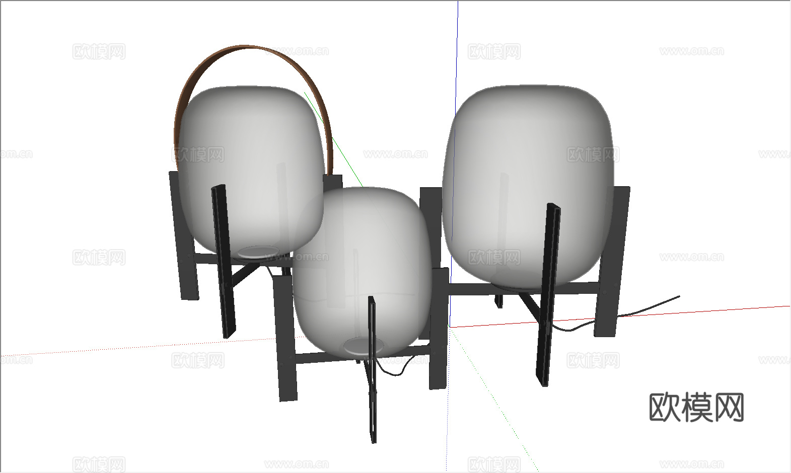 现代网红台灯su模型