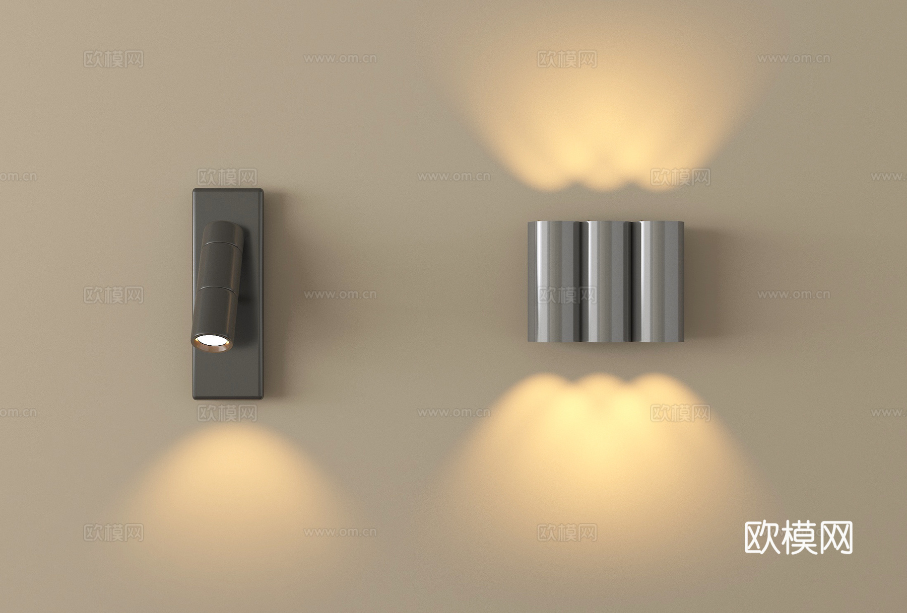 现代壁灯 金属壁灯 氛围灯su模型