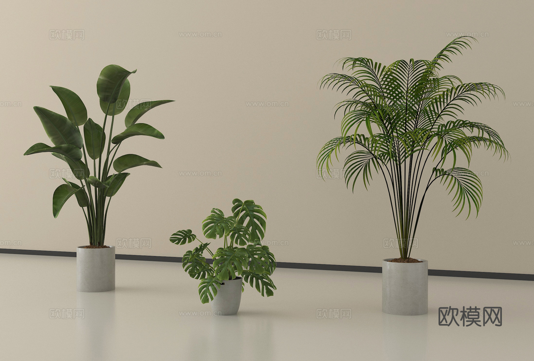 现代盆栽 盆景 绿植 盆栽组合su模型